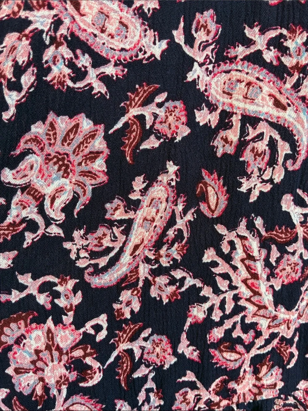 Knox Rose Navy & Pink Floral/Paisley Patterned V-Neck Dress, size XL, NWT - Picture 8 of 16